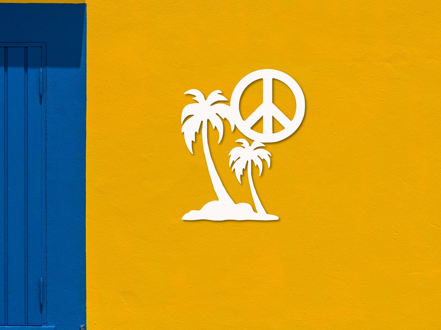Wall Art, Palm Tree Peace Sign, Tropical, Outdoor Decor, Housewarming Gift, Custom, Coastal, Nautical, PVC Wall Art, Long Lasting