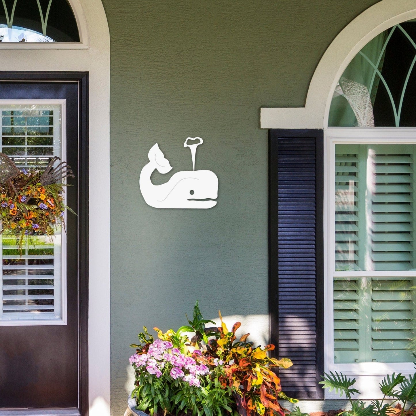 Wall Art, Whale Cute, Tropical, Outdoor Decor, Housewarming Gift, Nautical, Coastal, Custom, PVC Wall Art, Long Lasting