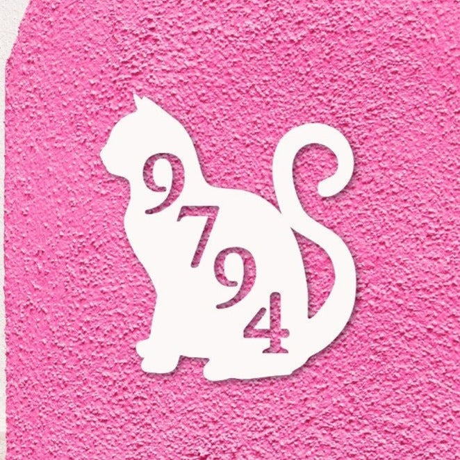 House Number Plaque - Cat