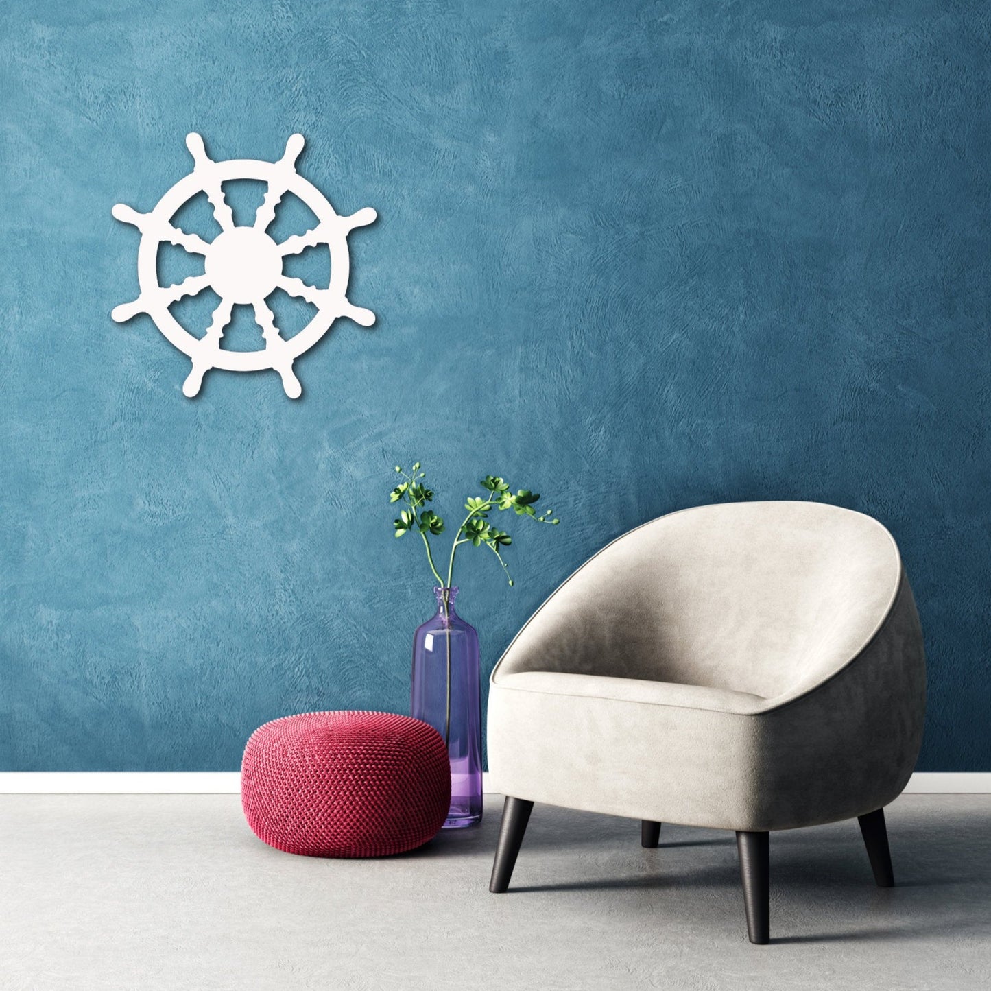 Wall Art, Ship's Wheel, Tropical, Outdoor Decor, Housewarming Gift, Nautical, Coastal, Custom, PVC Wall Art, Long Lasting