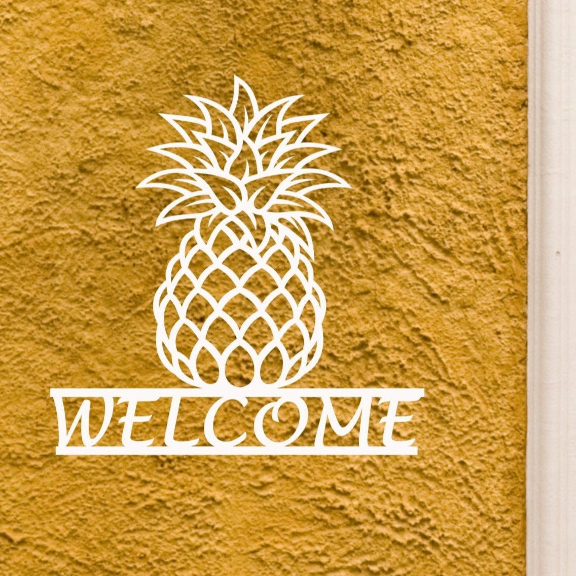 Wall Art, Welcome Pineapple, Tropical, Outdoor Decor, Housewarming Gift, Nautical, Coastal, Custom, PVC Wall Art, Long Lasting