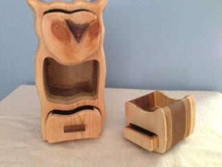 Solid Wood Box w/Drawers - Owl, Jewelry Box, Handcrafted, Custom Box, Personalized Box, Handmade, Box, Home Decor, Engraved, Stash Box