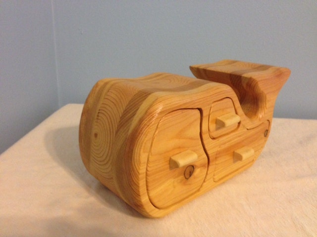 Solid Wood Box w/Drawers - Whale, Jewelry Box, Handcrafted, Custom Box, Personalized Box, Handmade, Box, Home Decor, Engraved, Stash Box