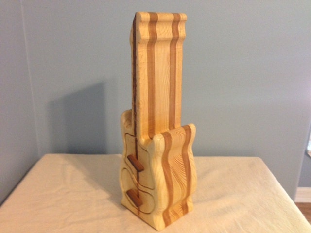 Solid Wood Box w/ Drawers - Guitar, Jewelry Box, Handcrafted, Custom Box, Personalized Box, Handmade, Box, Home Decor, Engraved, Stash Box