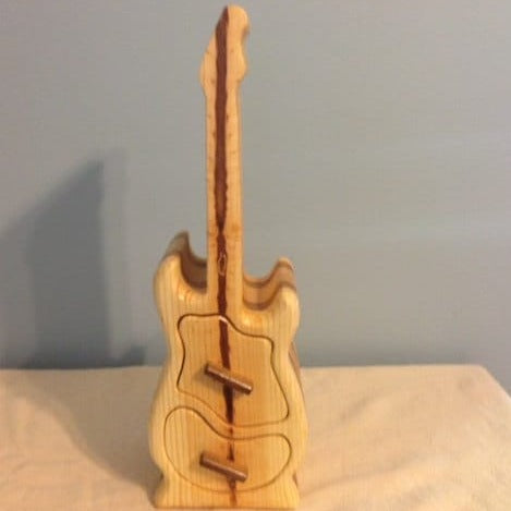 Solid Wood Box w/ Drawers - Guitar, Jewelry Box, Handcrafted, Custom Box, Personalized Box, Handmade, Box, Home Decor, Engraved, Stash Box