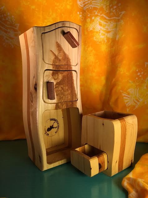 Solid Wood Box W/Drawers - Kitten, Jewelry Box, Handcrafted, Custom Box, Personalized Box, Handmade, Box, Home Decor, Engraved, Stash Box