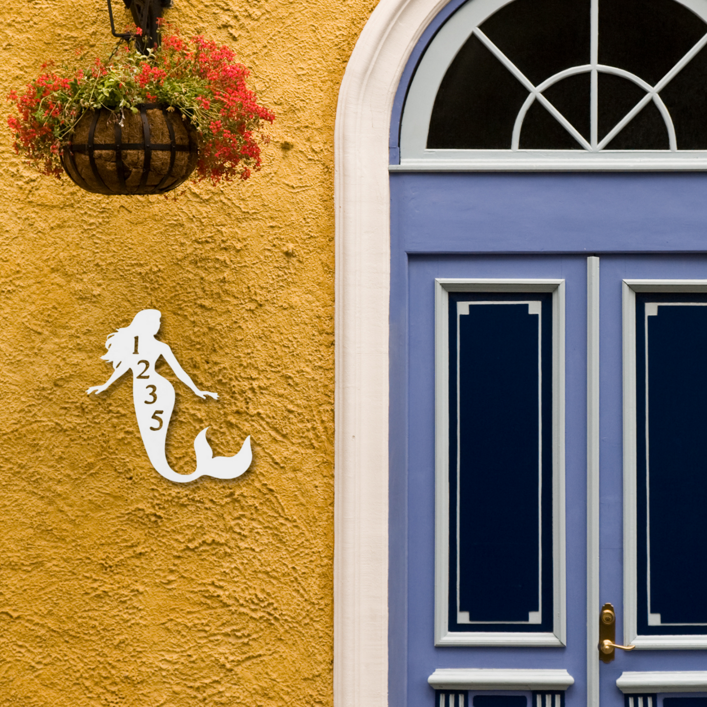 House Number Plaque - Mermaid Whimsical