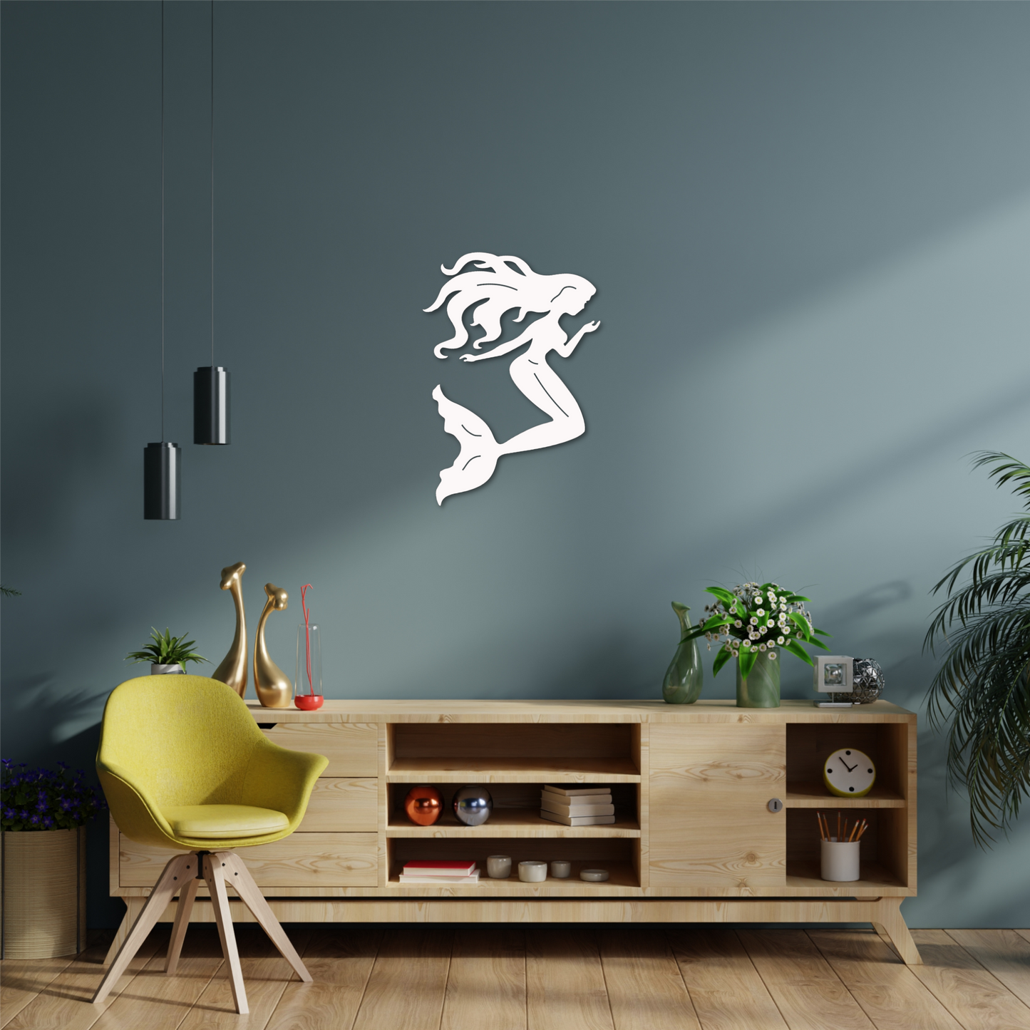 Wall Art, Mermaid, Tropical, Outdoor Decor, Housewarming Gift, Nautical, Coastal, Custom, PVC Wall Art, Long Lasting