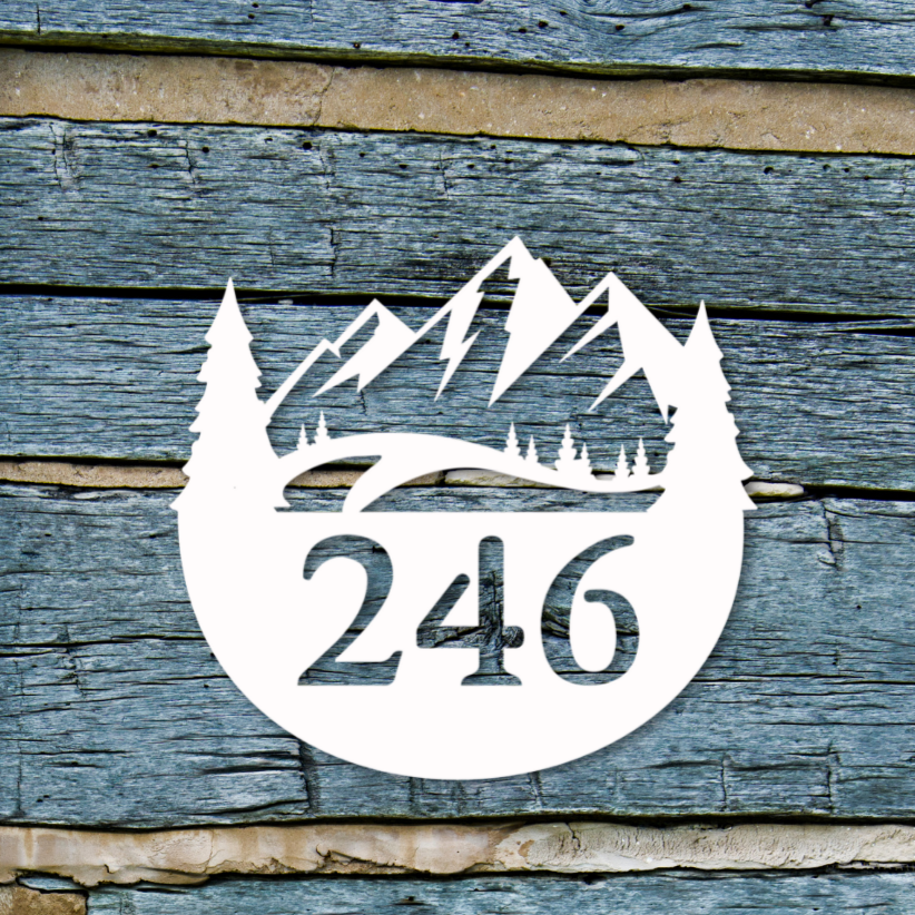 House Number Plaque - Mountain Range