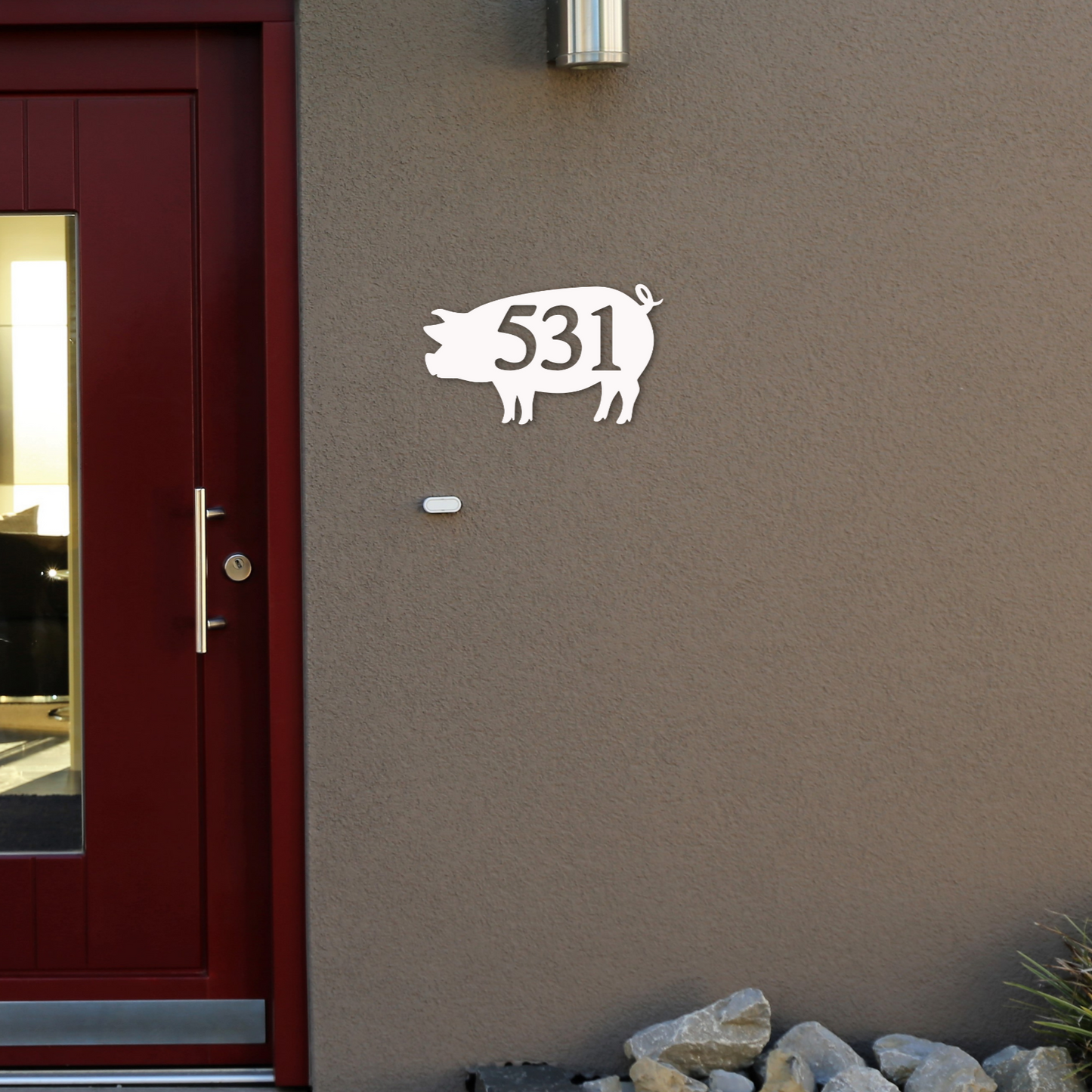 House Number Plaque - Pig