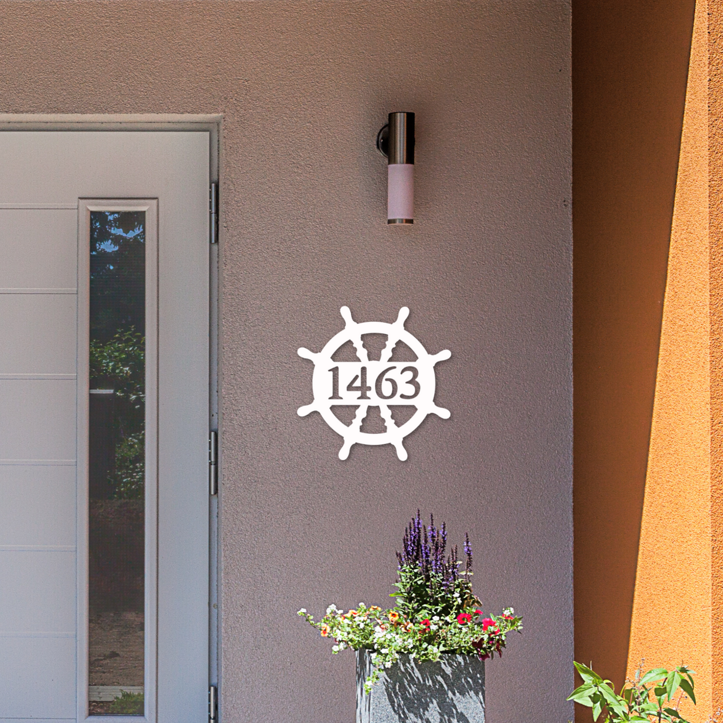 House Number Plaque - Ship's Wheel