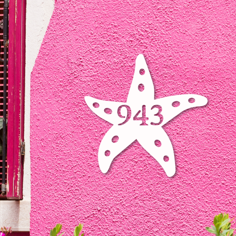 House Number Plaque - Starfish