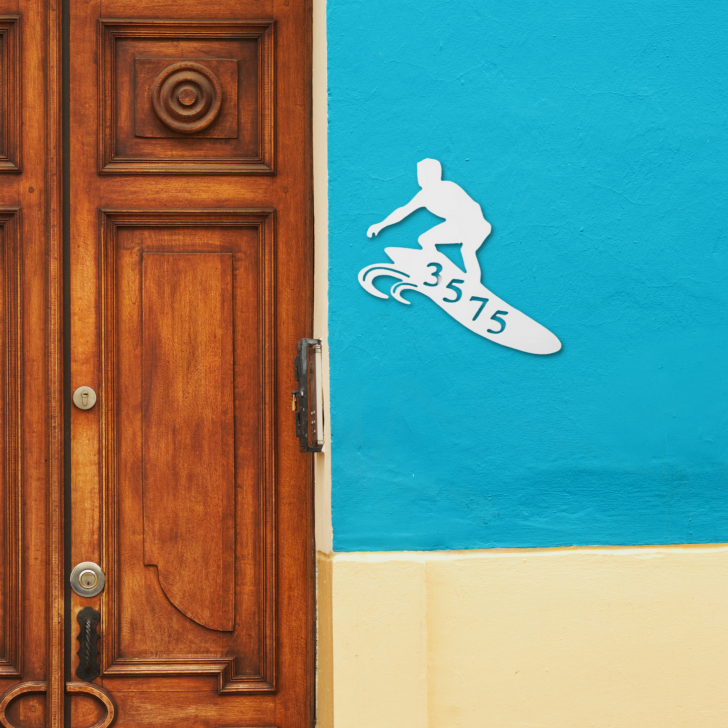 House Number Plaque - Surfer