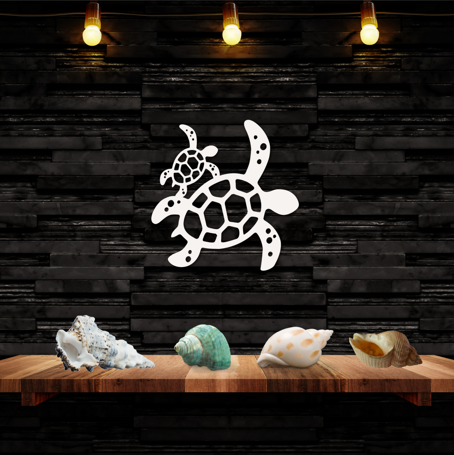 Wall Art, Turtle W/Baby 2021, Tropical, Outdoor Decor, Housewarming Gift, Custom, Coastal, Nautical, PVC Wall Art, Long Lasting