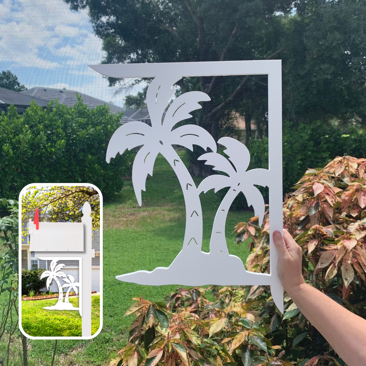 Mailbox Bracket - Palm Tree Double - Large 16" x21"