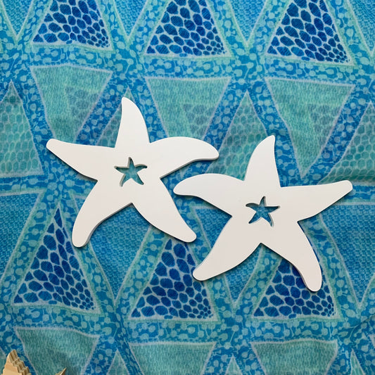 Shutter Embellishments - Starfish W/Star Wall Art Small approx 8X5, Custom, Outdoor Decor, Tropical, Ships Free to Mainland USA