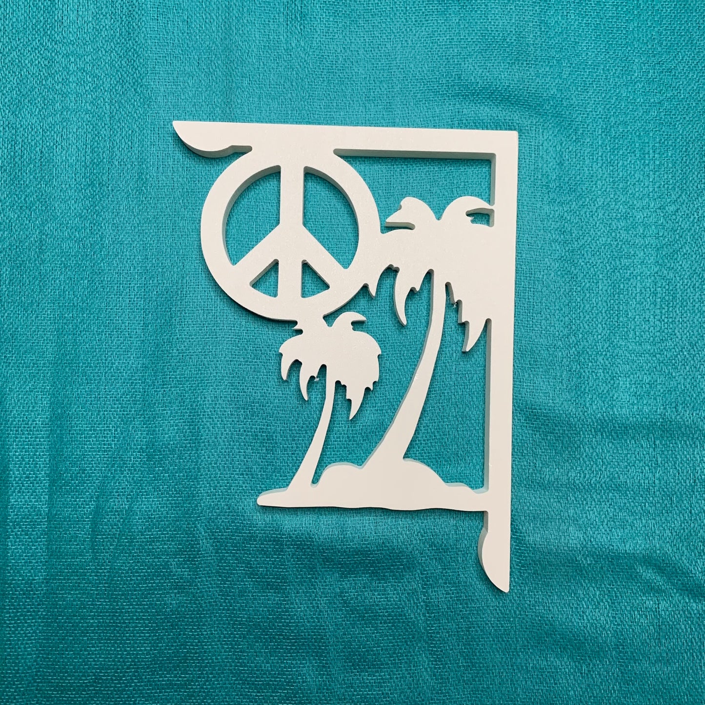 Mailbox Bracket - Palm Tree with Peace Sign Small 7x9 inch, Custom Mailbox, Coastal, Tropical, Bracket, Outdoor Decor, Mailbox & Post Not Included
