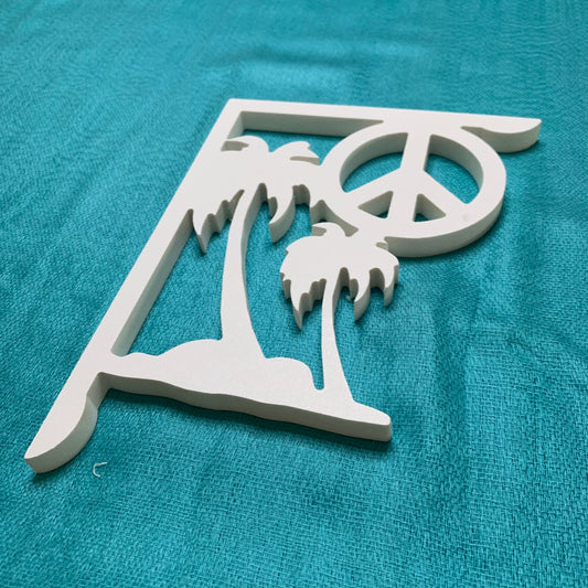 Mailbox Bracket - Palm Tree & Peace Sign- Small 7" x 9"