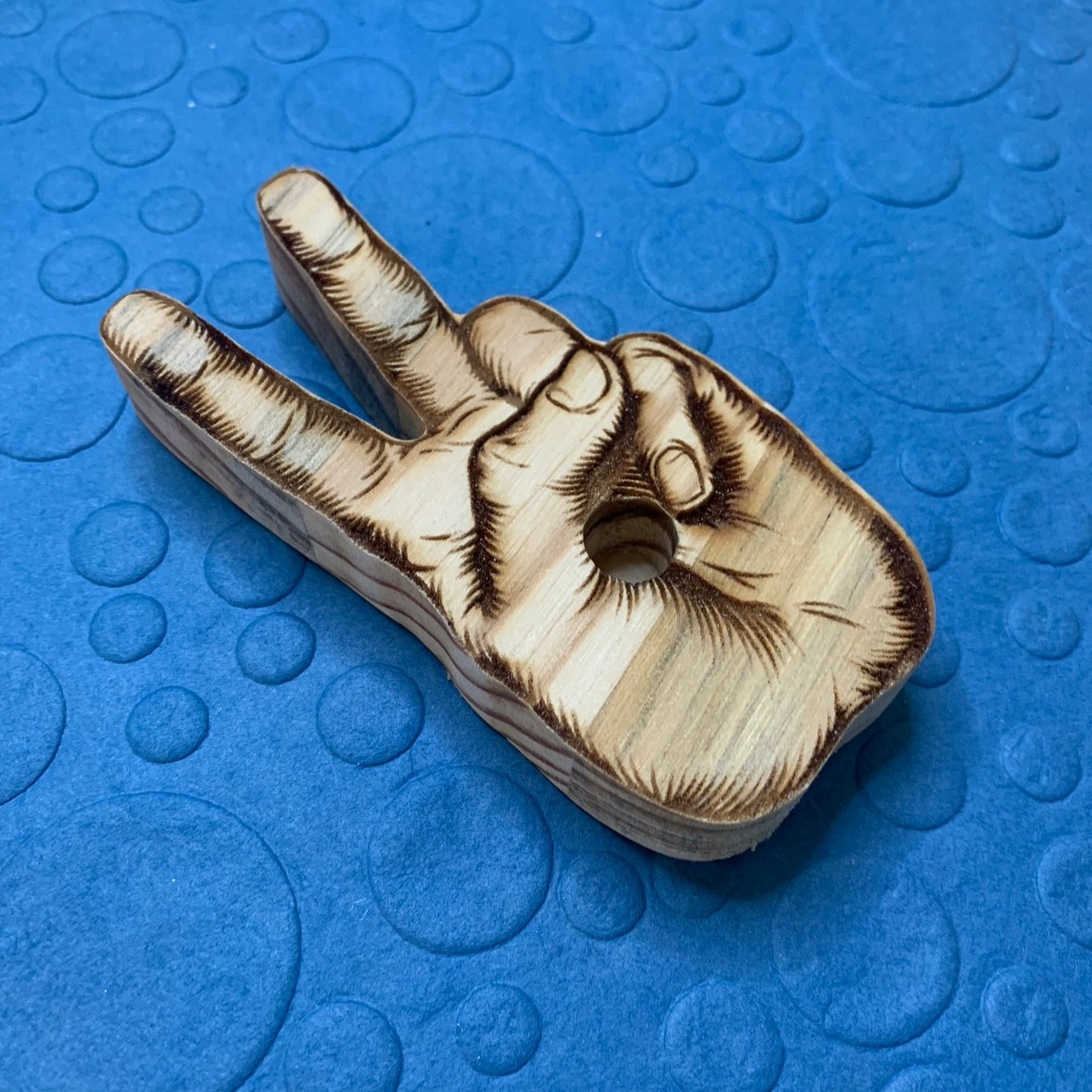 Vape Pen Holder - Peace Sign, V Sign - Solid Wood, Holds 510 Thread Vape Pens &/or Cartridge