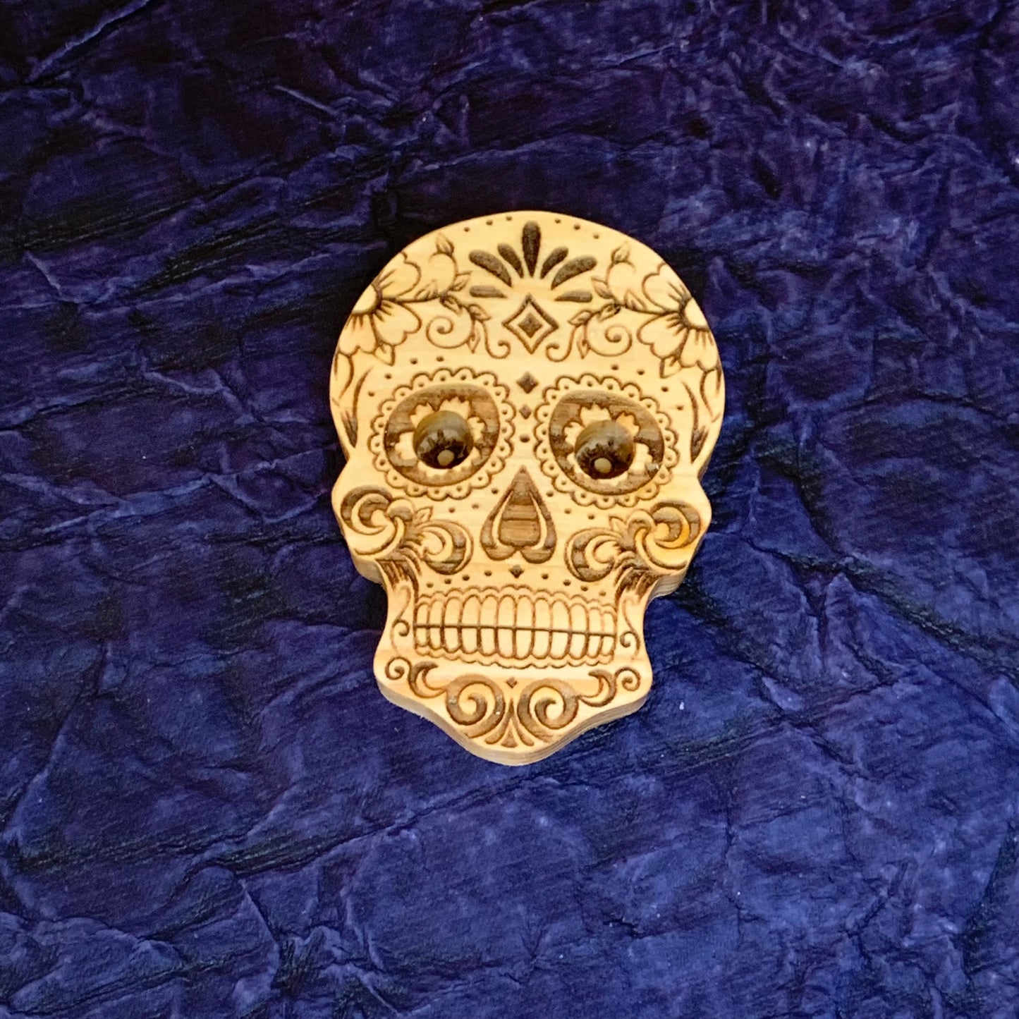 Vape Pen Holder - Candy Skull - Solid Wood, Holds 510 Thread Vape Pens &/or Cartridge