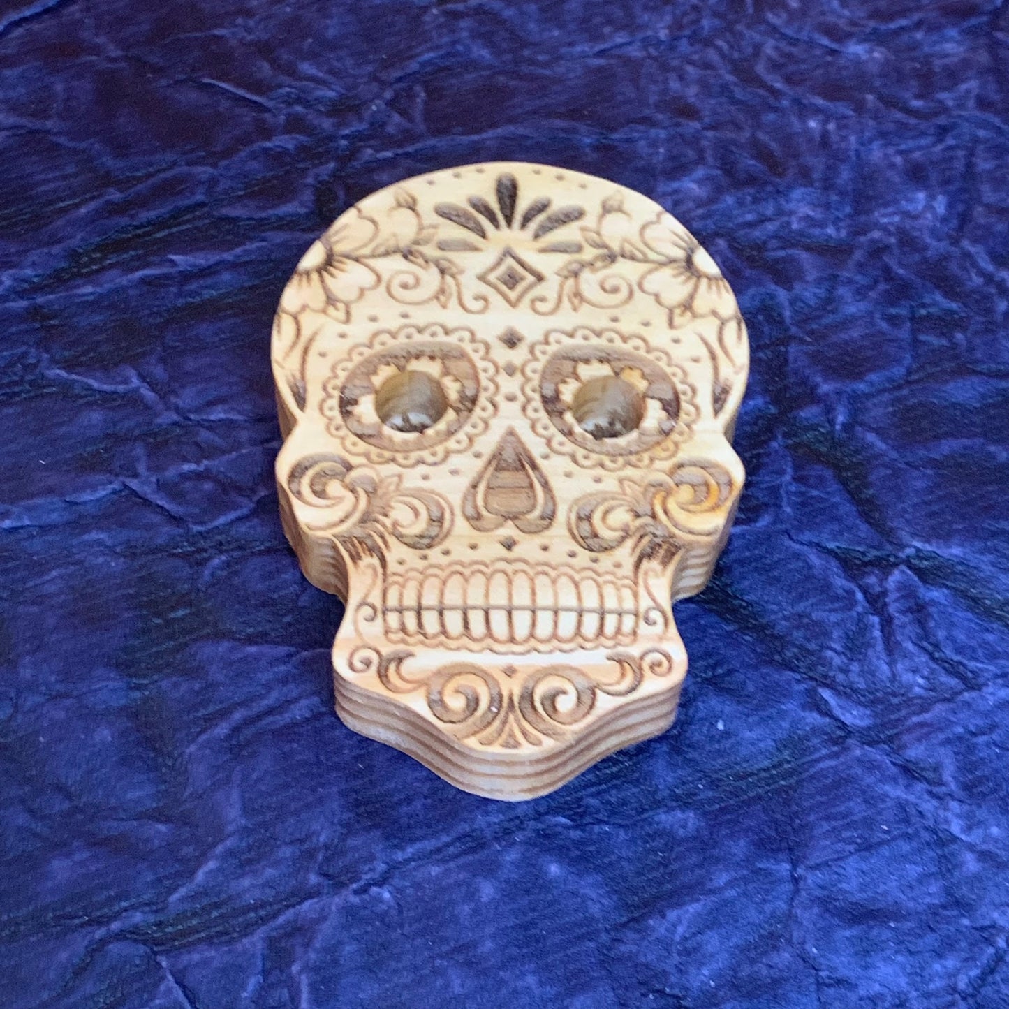 Vape Pen Holder - Candy Skull - Solid Wood, Holds 510 Thread Vape Pens &/or Cartridge