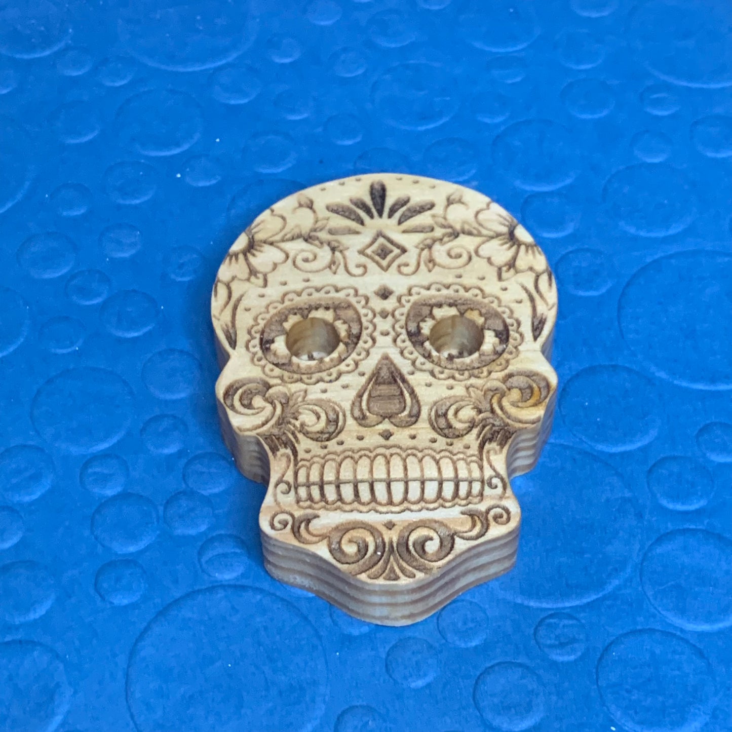 Vape Pen Holder - Candy Skull - Solid Wood, Holds 510 Thread Vape Pens &/or Cartridge