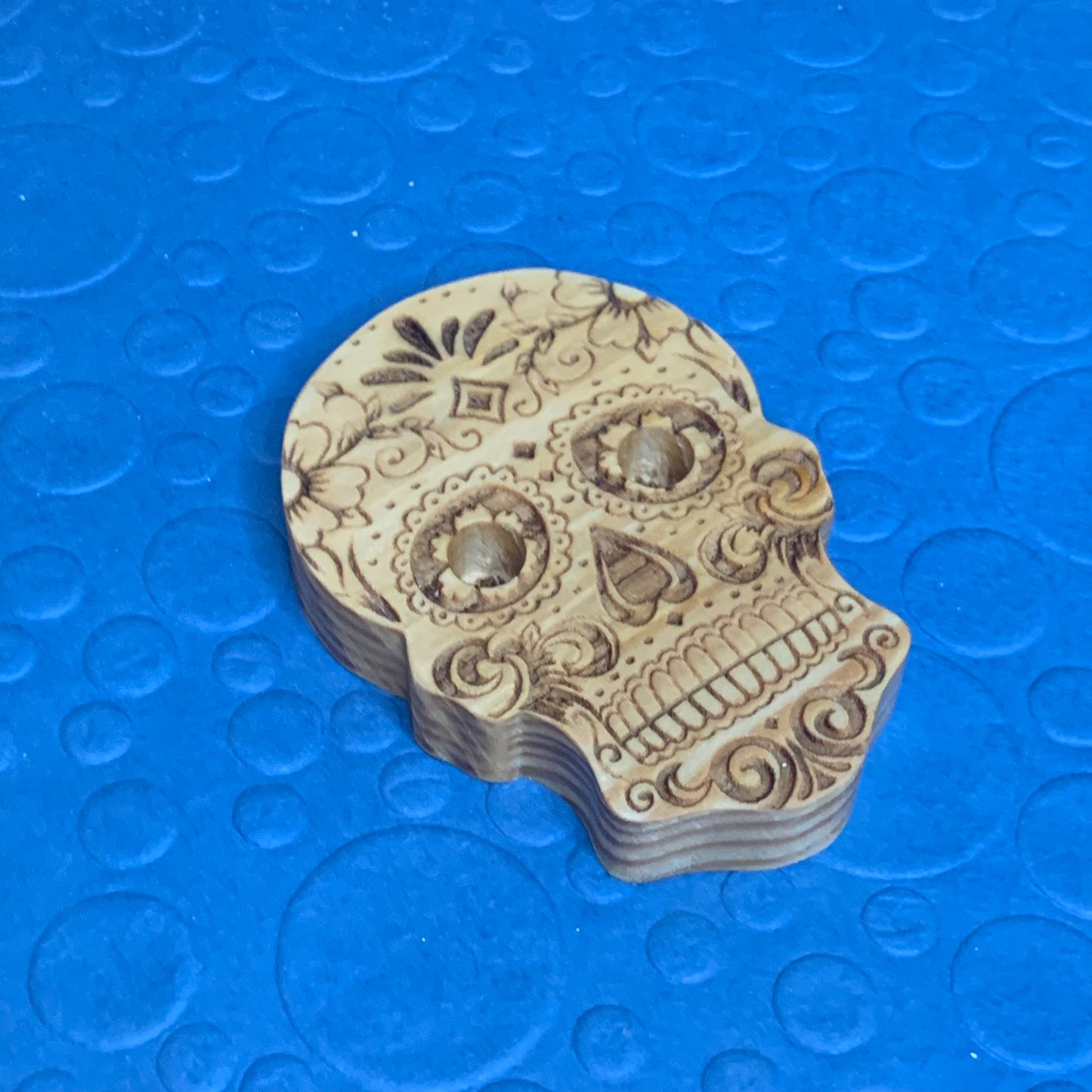 Vape Pen Holder - Candy Skull - Solid Wood, Holds 510 Thread Vape Pens &/or Cartridge