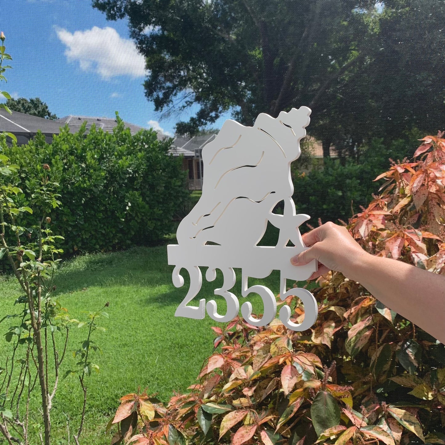 House Number Sign, Conch Shell, Starfish