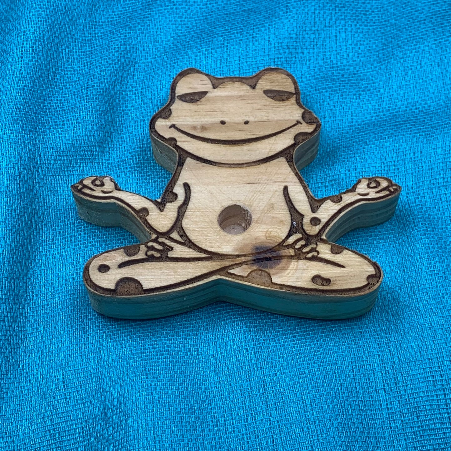 Vape Pen Holder - Yoga Frog - Solid Wood, Holds 510 Thread Vape Pens &/or Cartridge