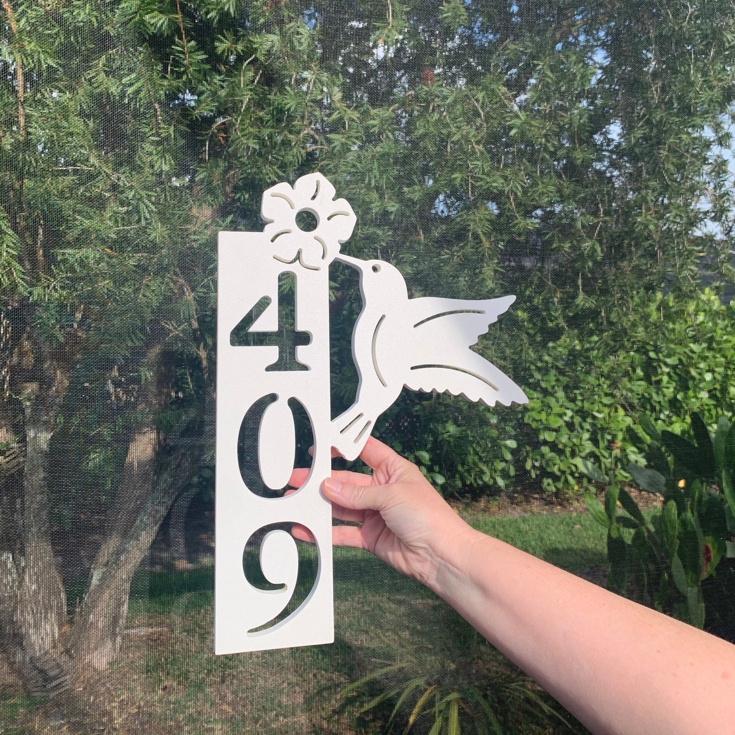 House Number Plaque - Hummingbird