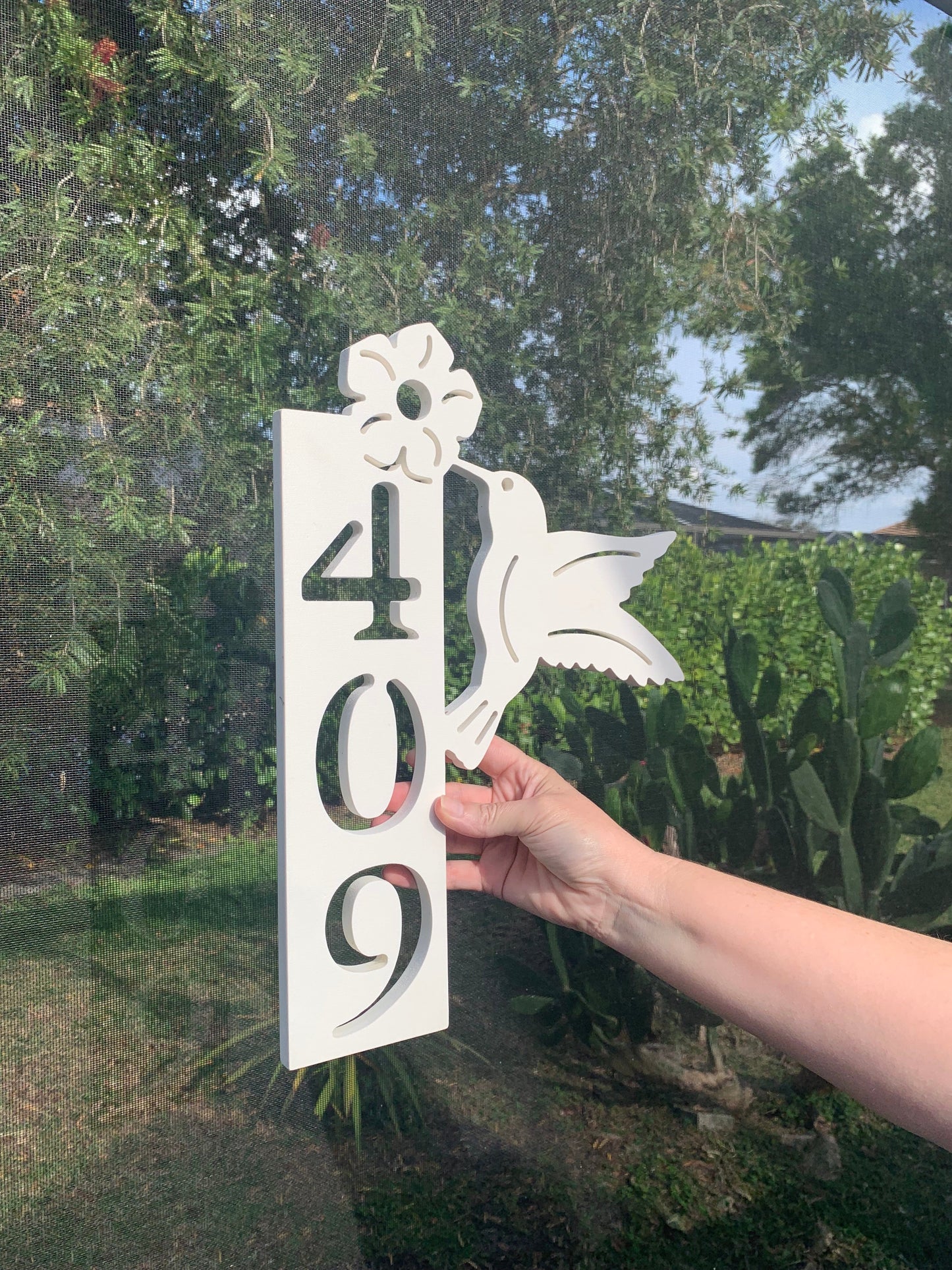 House Number Plaque - Hummingbird