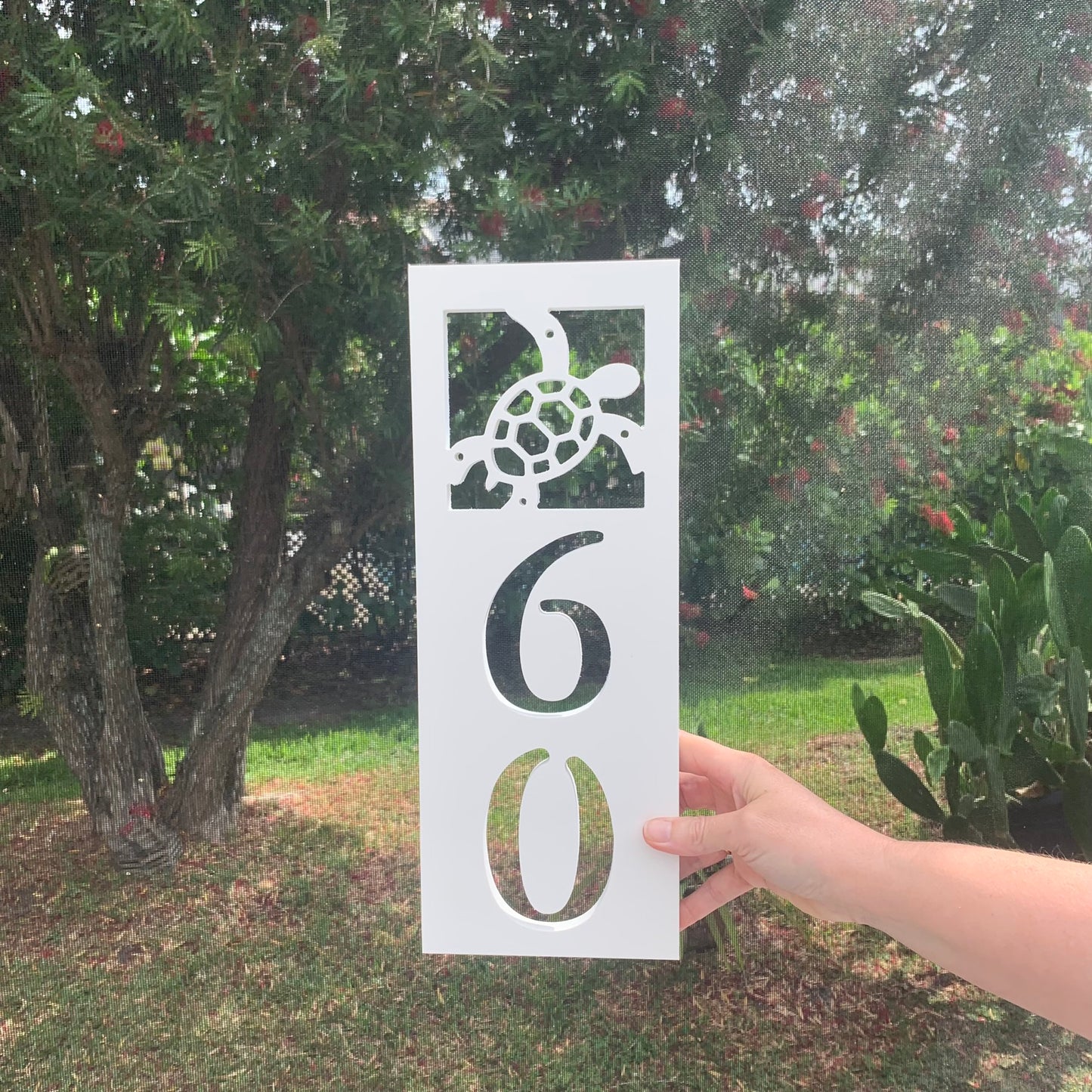 House Number Plaque Boxed - Turtle, Address Plaque, Address Sign, Custom, Personalized, Housewarming Gift, Gift, Outdoor Decor