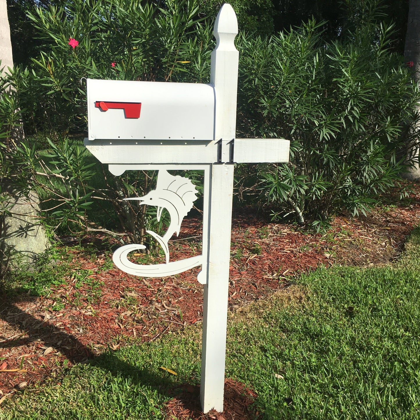 Mailbox Bracket - Sailfish Large 16x21 inch, Custom Mailbox, Coastal, Tropical, Bracket, Outdoor Decor, Mailbox & Post Not Included