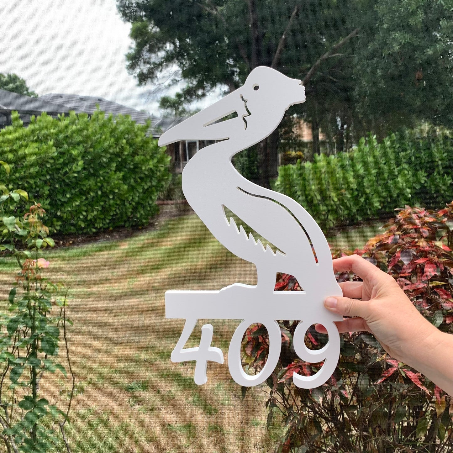 House Number Sign, Pelican, Address Plaque, Address Sign, Custom, Personalized Sign, Housewarming Gift, Coastal, Tropical, Outdoor Decor