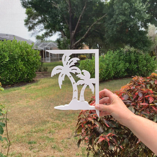 Mailbox Bracket - Palm Tree Double - Small 7" x 9"