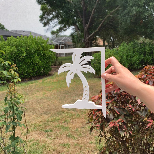 Mailbox Bracket - Palm Tree Island - Small 7" x 9"