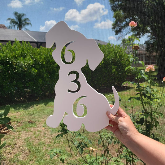 House Number Plaque - Puppy