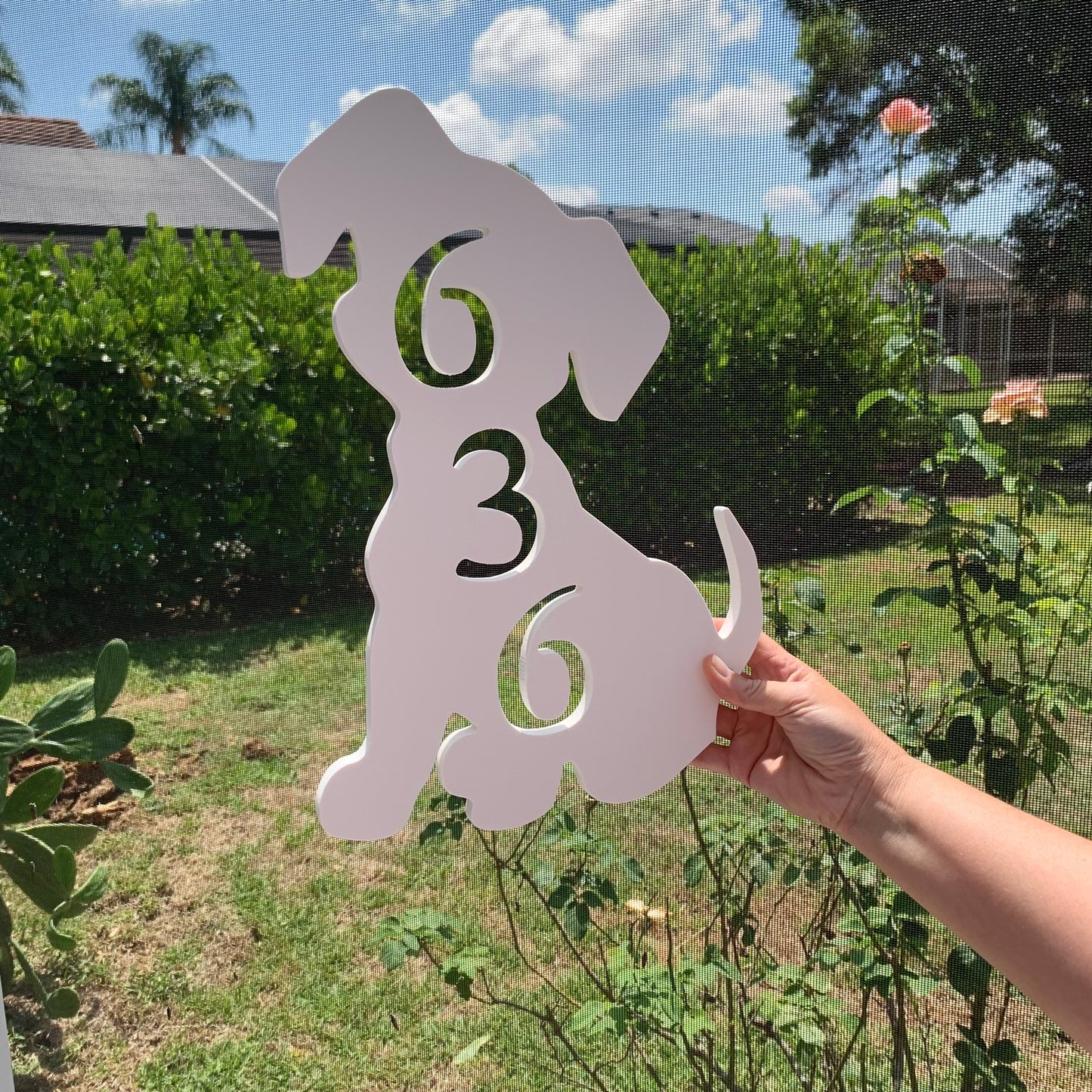 House Number Plaque - Puppy, Address Plaque, Custom, Personalized, Housewarming Gift, Outdoor Decor, Ships Free To Mainland USA (Copy)