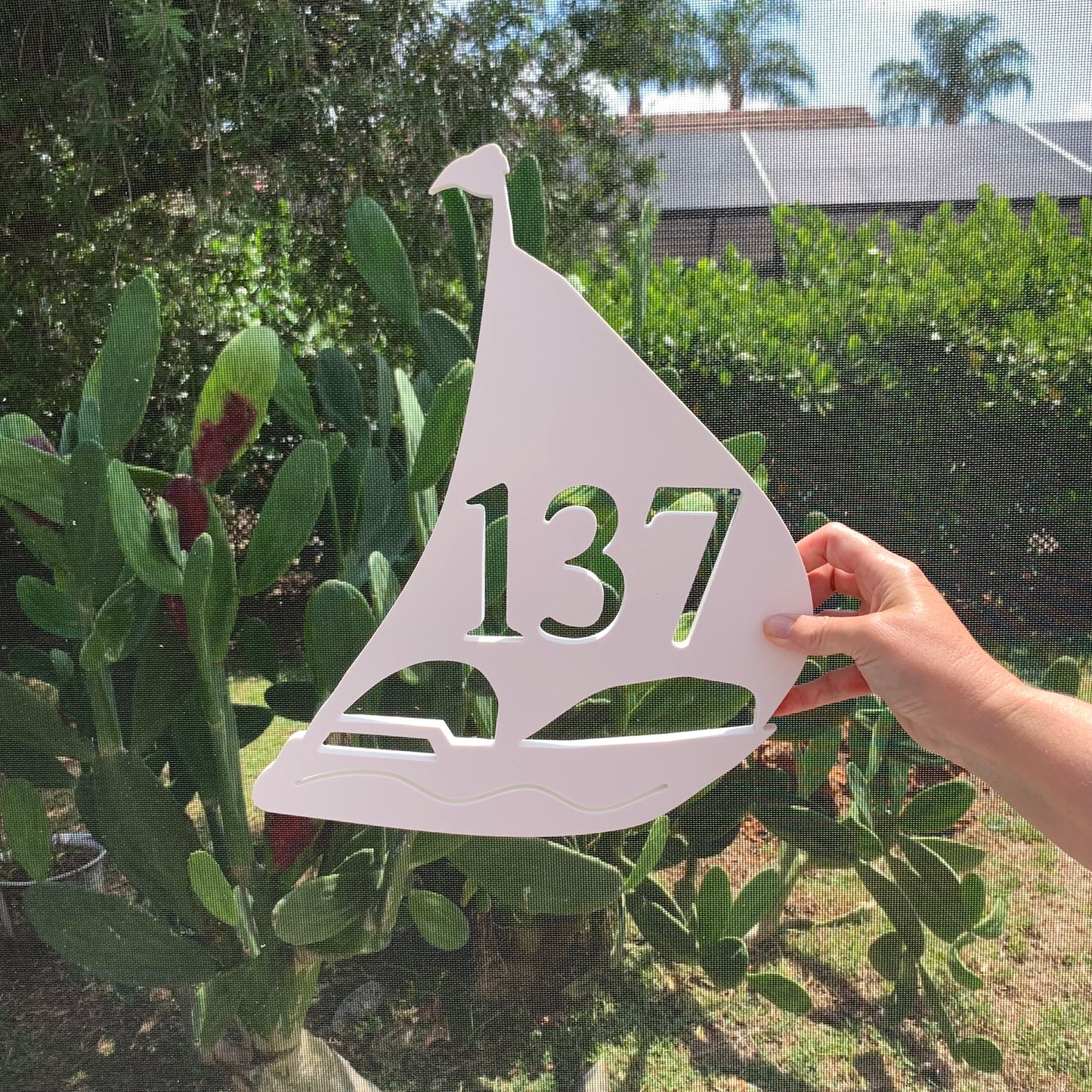 House Number Plaque - Sailboat