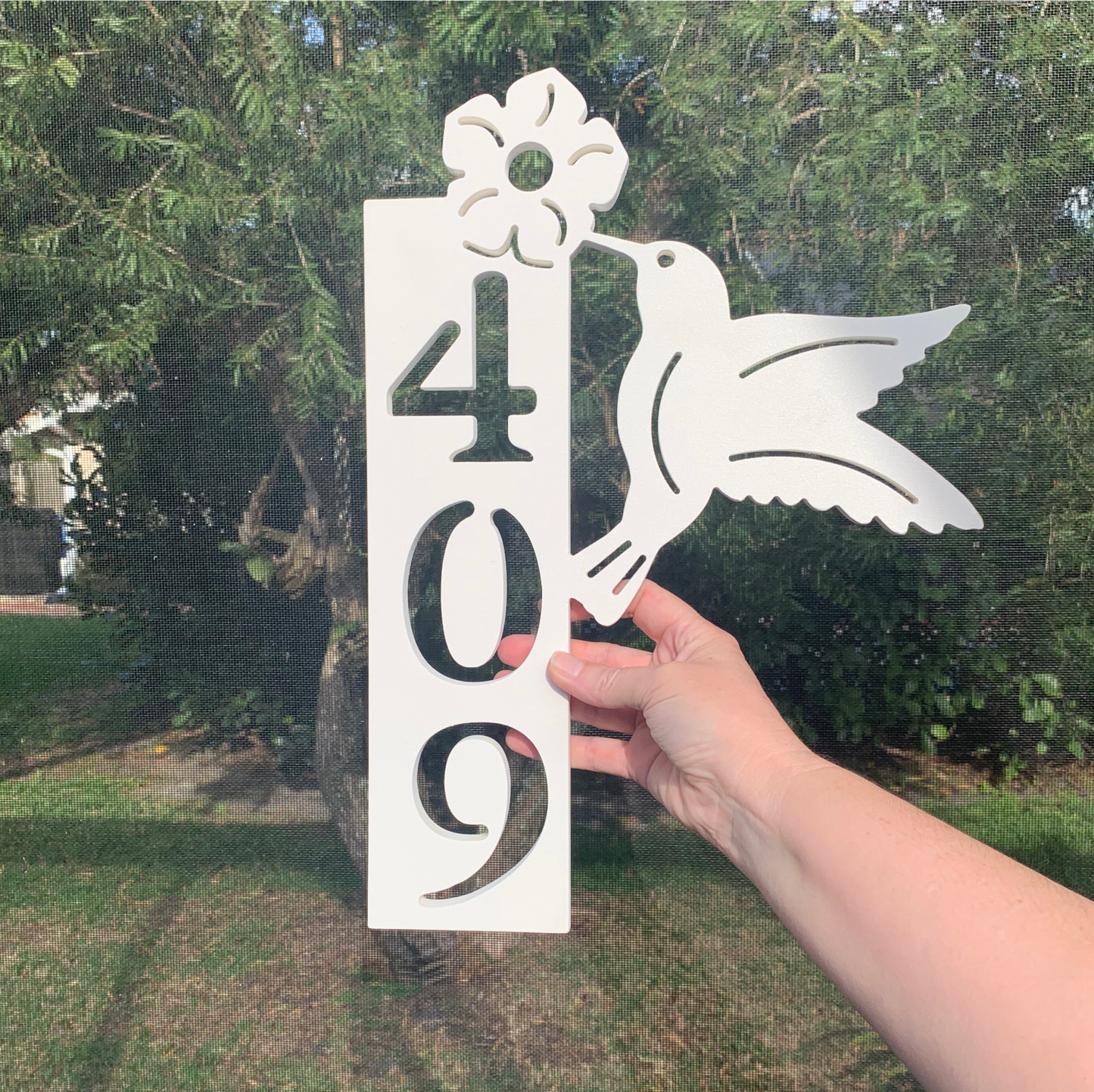 House Number Plaque - Hummingbird