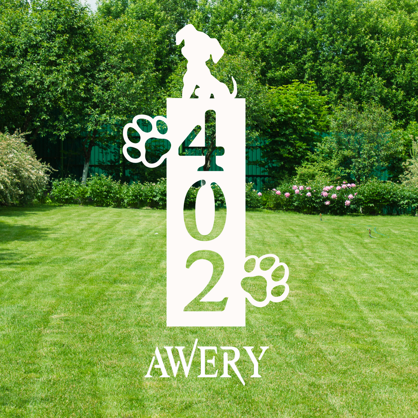 House Number Plaque - Puppy Paws