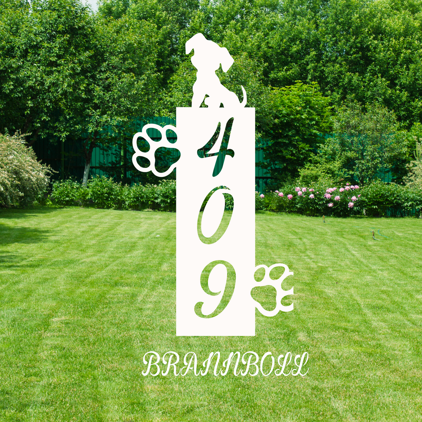 House Number Plaque - Puppy Paws