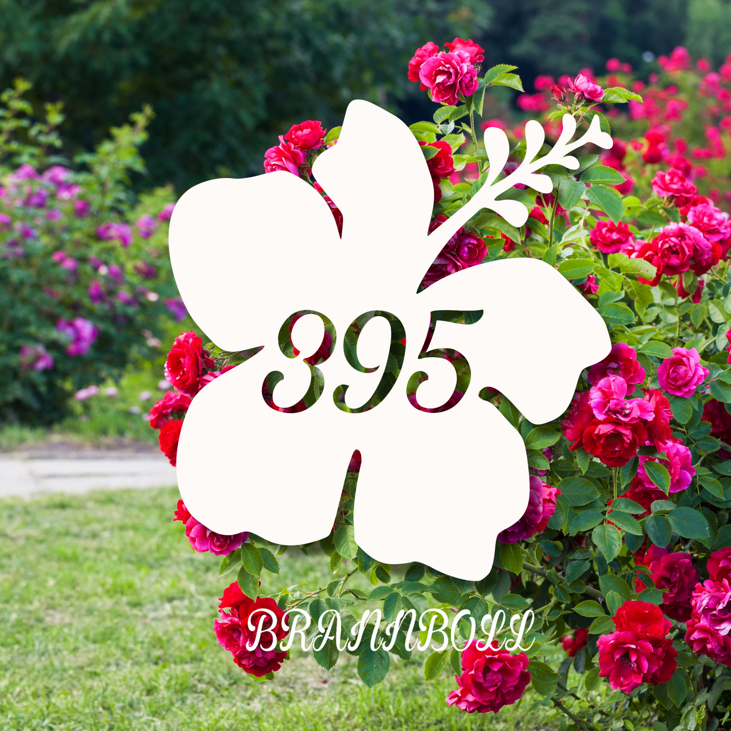House Number Plaque - Hibiscus, Address Plaque, Custom, Personalized, Housewarming Gift, Tropical, Outdoor Decor, Ships Free To Mainland USA