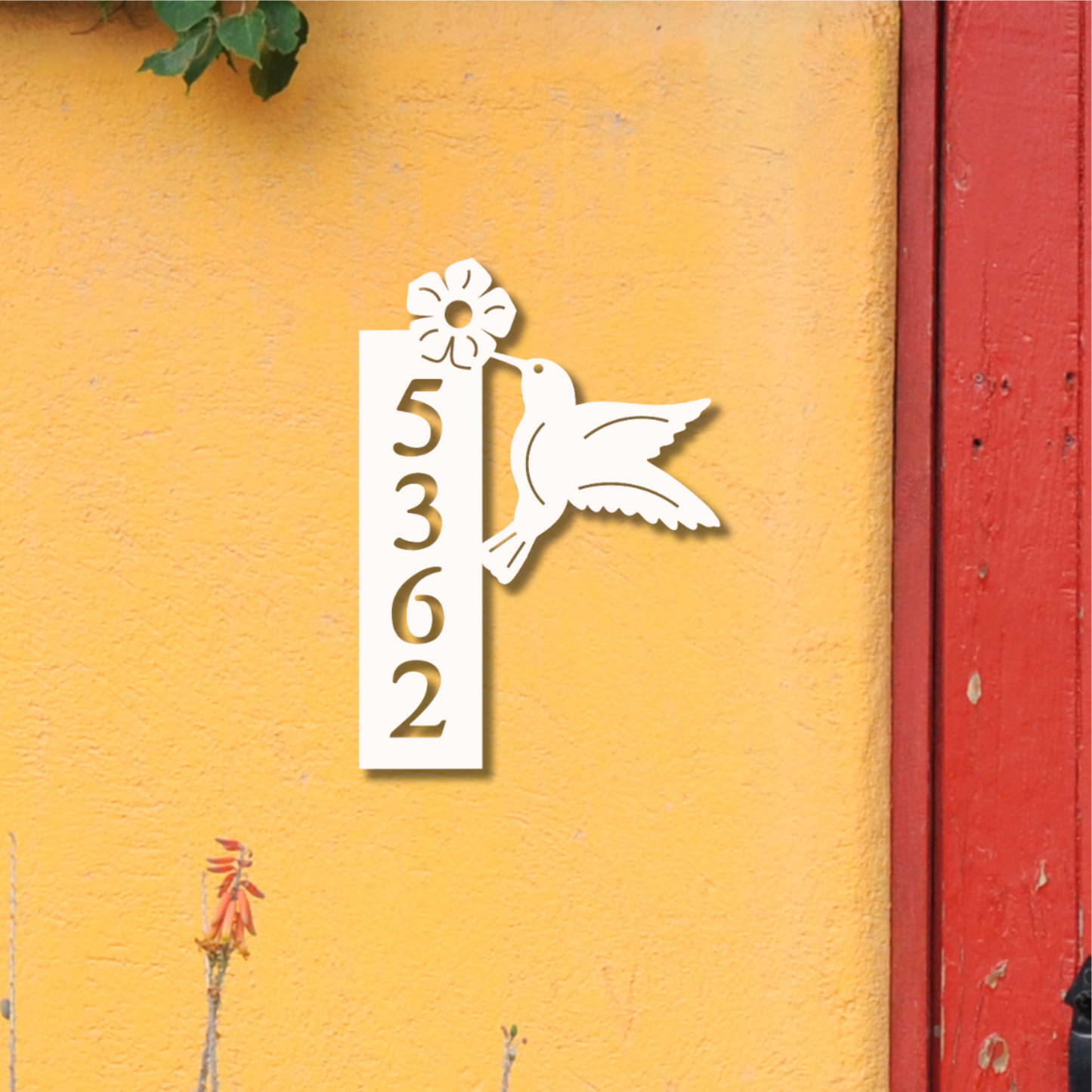 House Number Plaque - Hummingbird