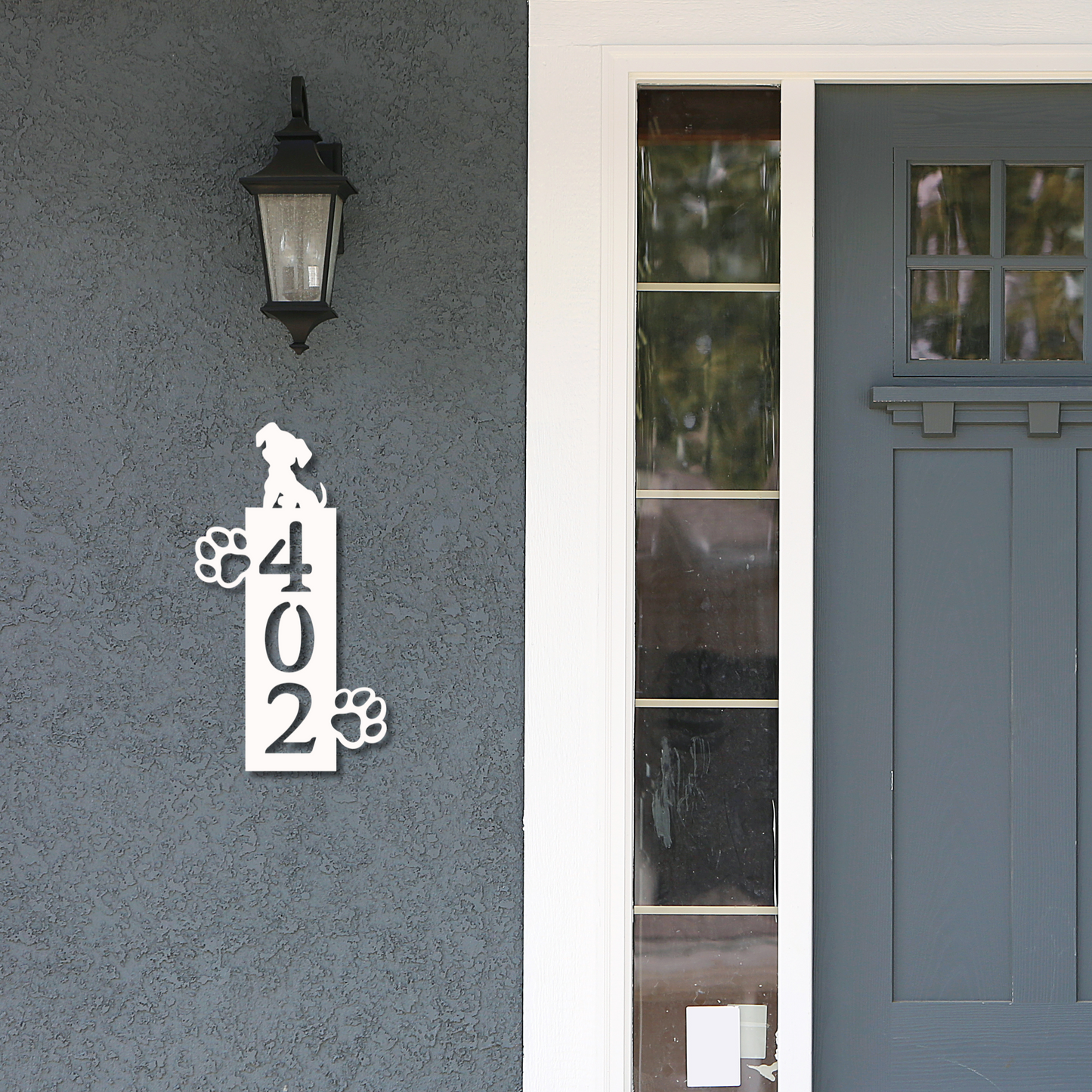 House Number Plaque - Puppy Paws