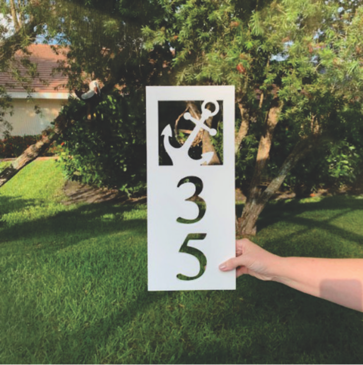 House Number Plaque Boxed - Anchor, Address Plaque, Address Sign, Custom, Personalized, Housewarming Gift, Gift, Outdoor Decor