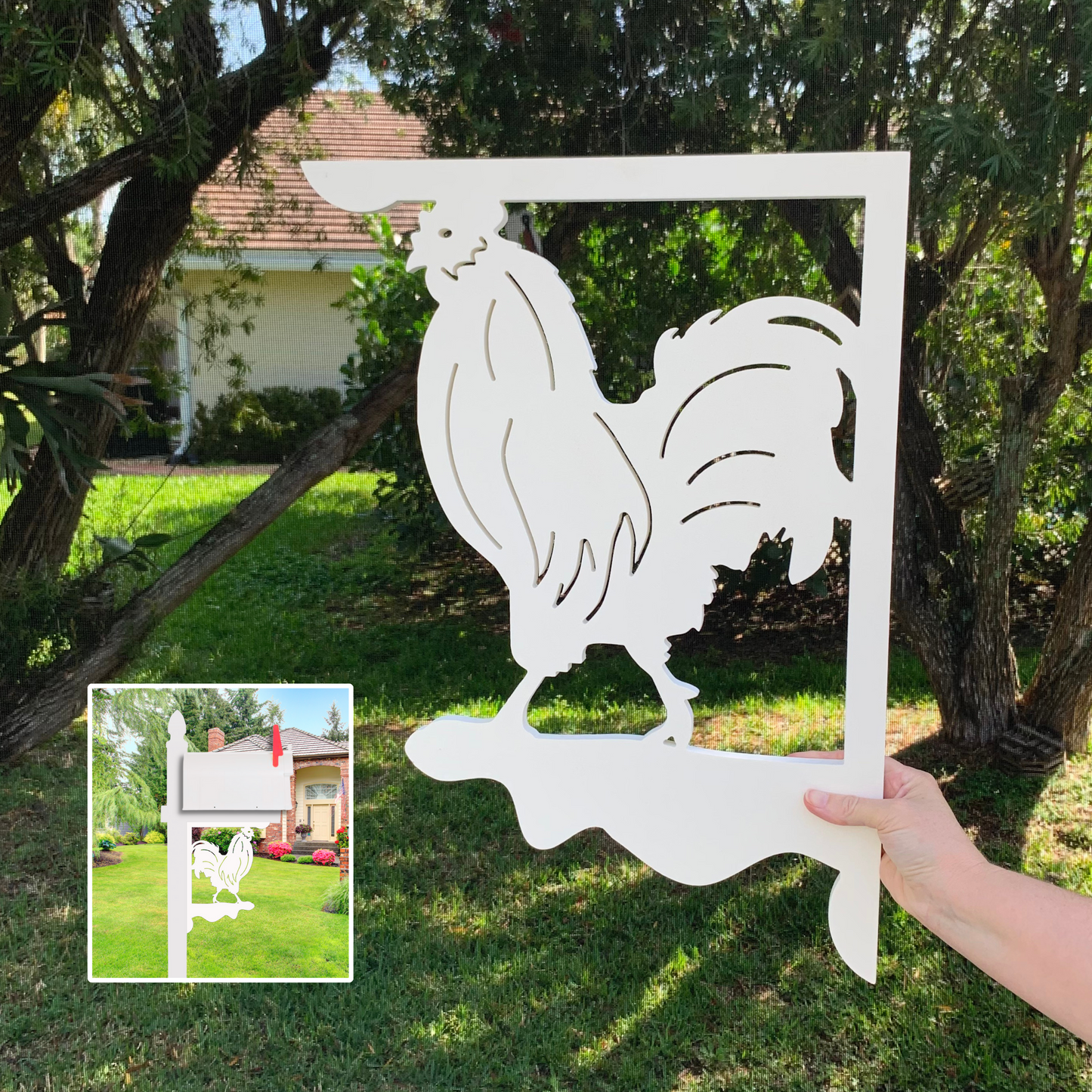 Mailbox Bracket - Rooster - Large 16" x21"