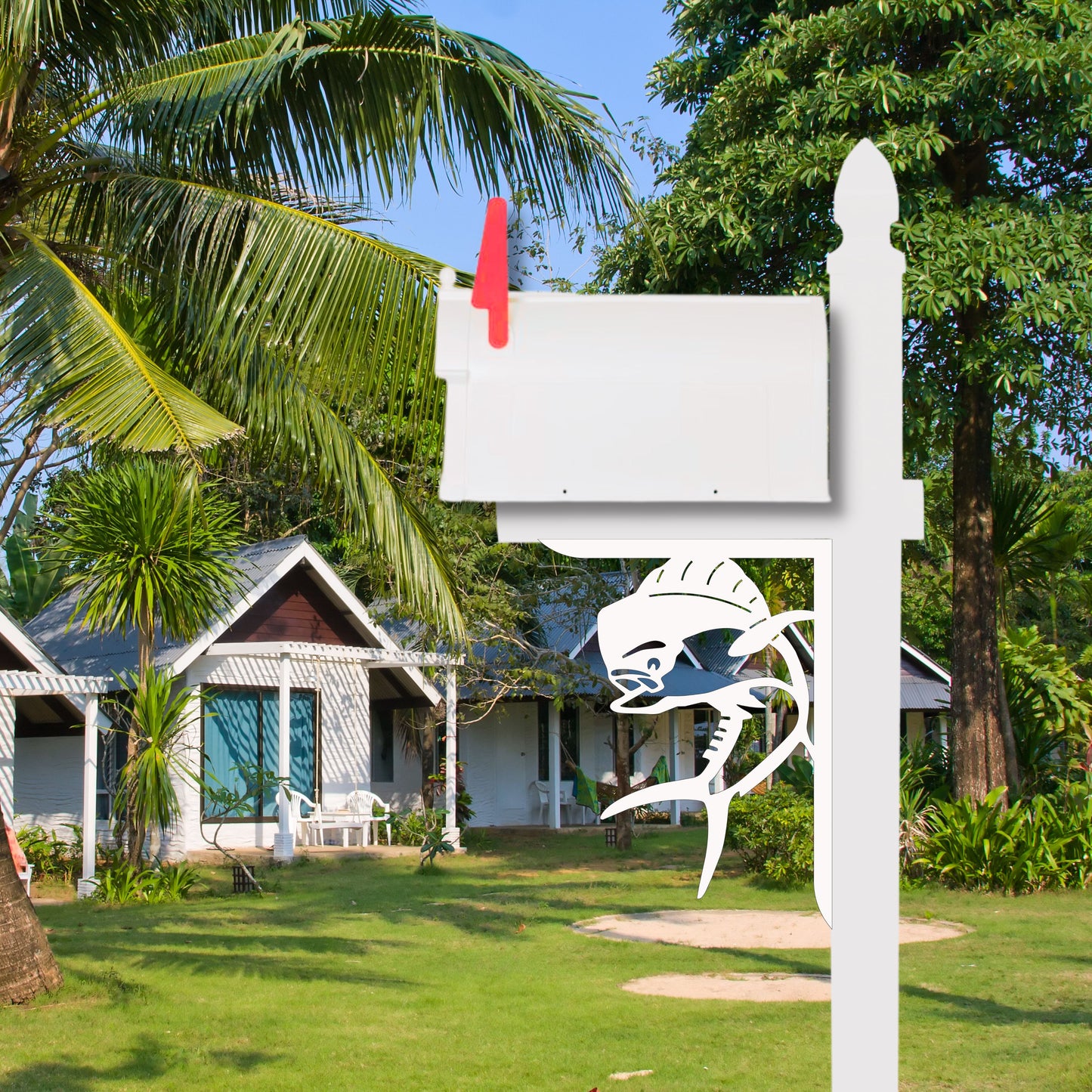 Mailbox Bracket - Mahi Large 16x21 inch, Custom Mailbox, Coastal, Tropical, Bracket, Outdoor Decor, Mailbox & Post Not Included