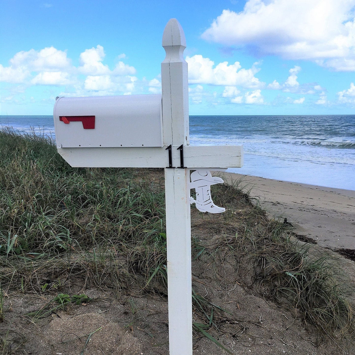 Mailbox Bracket - Cowboy Boot Small 7x9 inch, Custom Mailbox, Coastal, Tropical, Bracket, Outdoor Decor, Mailbox & Post Not Included