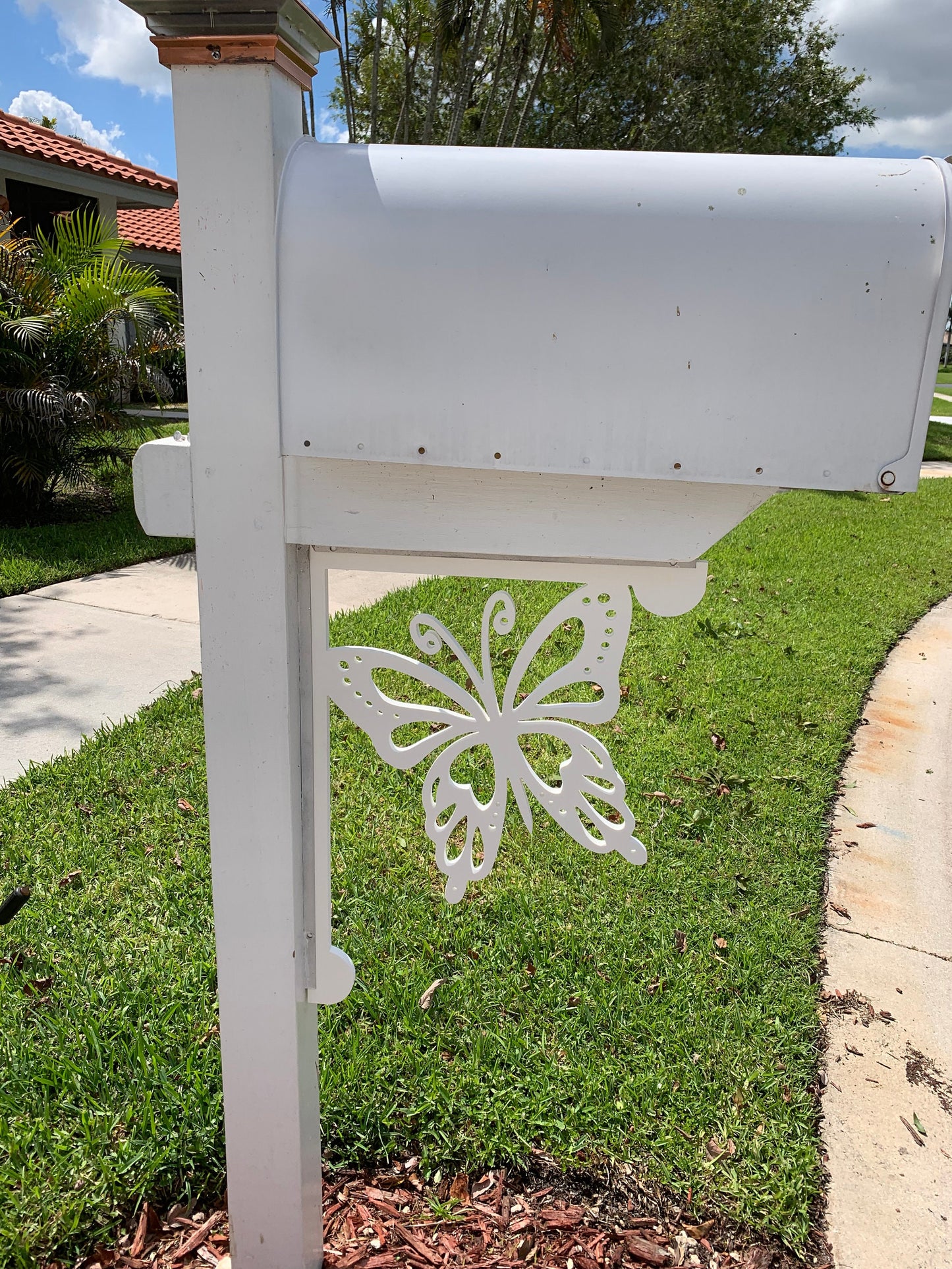 Mailbox Bracket - Butterfly Large 16x21 inch, Custom Mailbox, Coastal, Tropical, Bracket, Outdoor Decor, Mailbox & Post Not Included